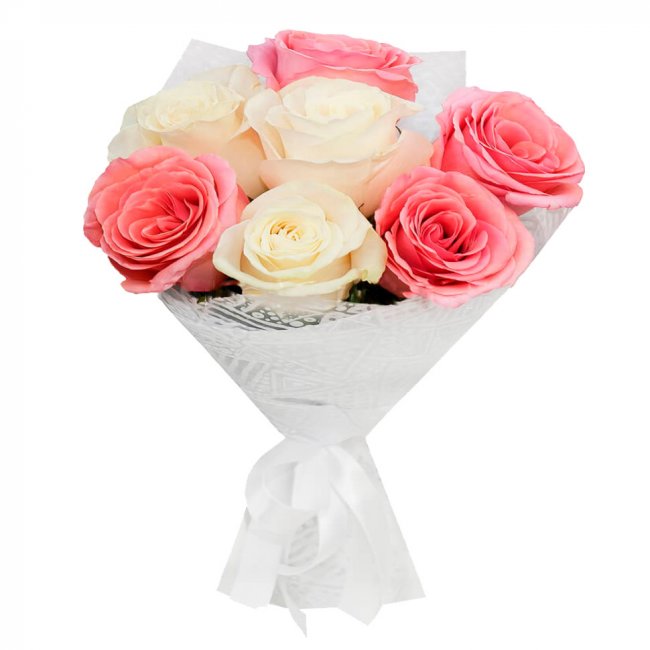 Букет цветов "Бело-розовый дуэт" Букет цветов "Бело-розовый дуэт"